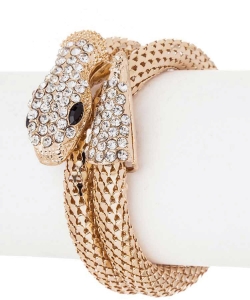 Coil Crystal Snake Bracelet BS810001 GOLD